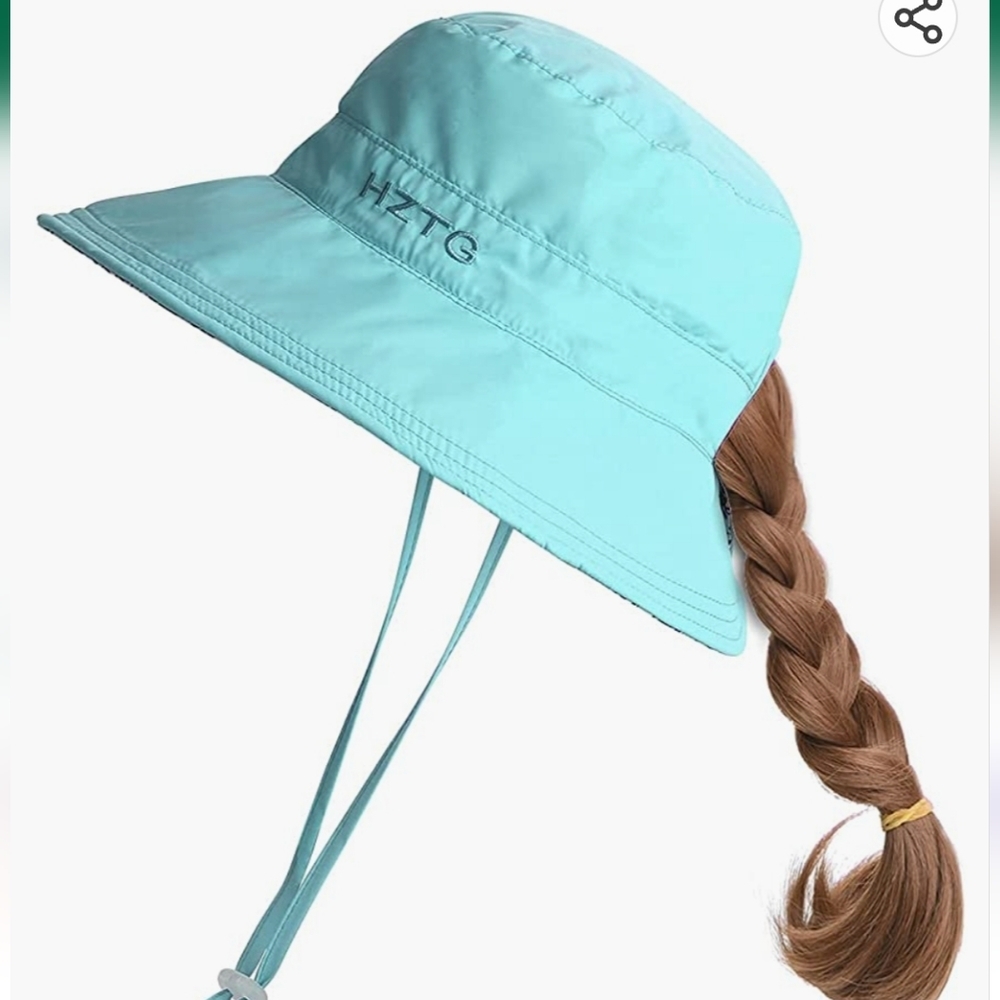 Girls Wide Brim Bucket Sun Hat